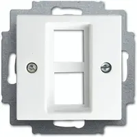 Busch-Jaeger centraalplaat met draagring 2x modular jack Balance SI wit glans (2561-02-914)
