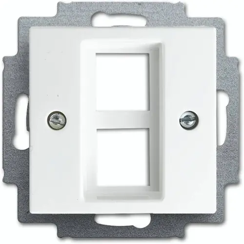 Busch-Jaeger centraalplaat met draagring 2x modular jack Balance SI wit glans (2561-02-914)