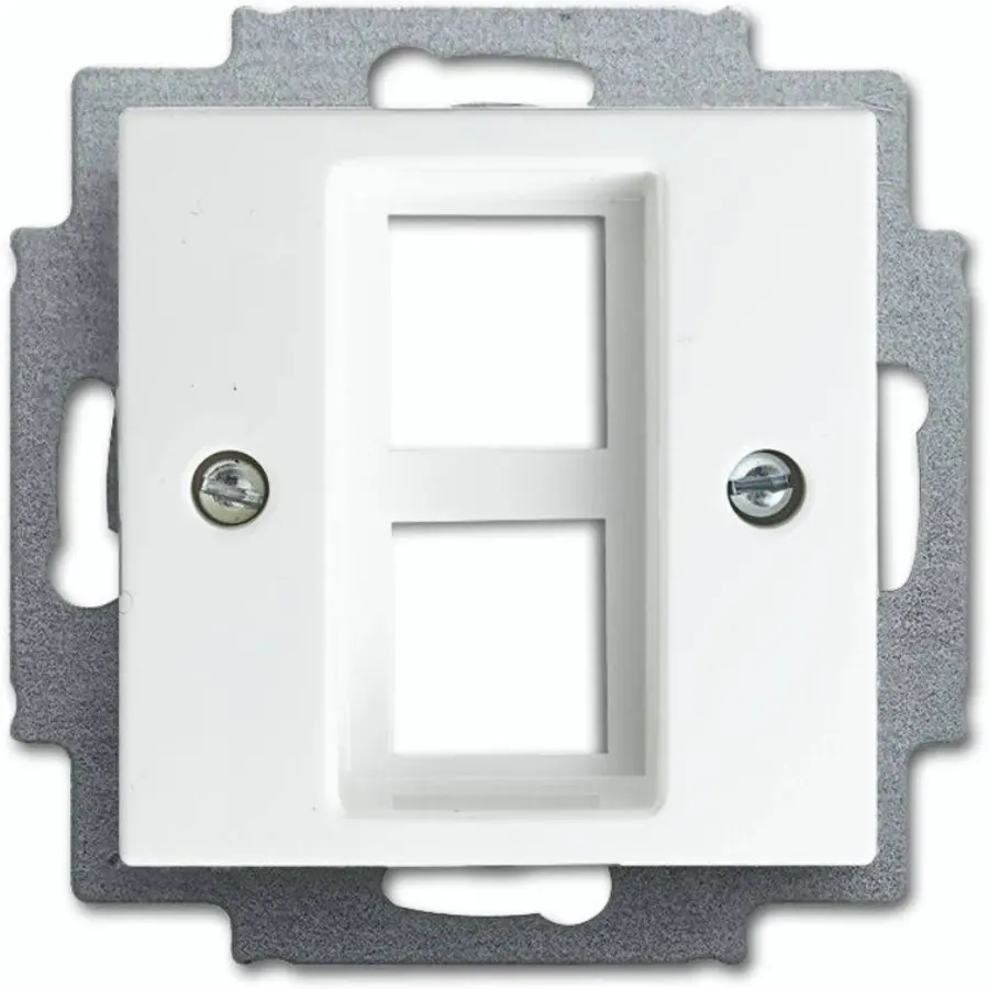 Busch-Jaeger centraalplaat met draagring 2x modular jack Balance SI wit glans (2561-02-914)