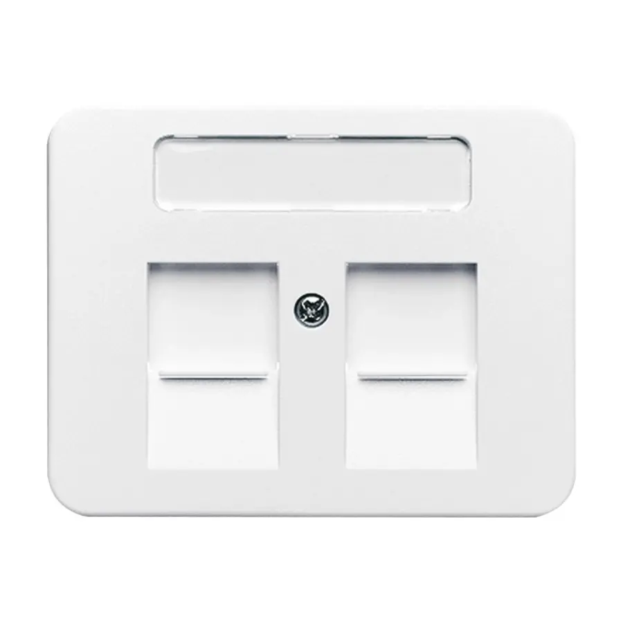 Busch-Jaeger centraalplaat modular jack 2-voudig Alpha studiowit glans OP=OP (1800-24G)