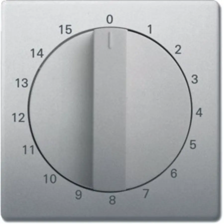 Busch-Jaeger centraalplaat met draaigreep tijdschakelaar 15 min Pure Stainless Steel (1770-866-103)