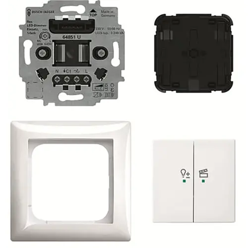 Busch-Jaeger LED-dimmersokkel flex 1-voudig complete set met bedieningselement draadloos Balance SI (62851 UJ-914-WL)