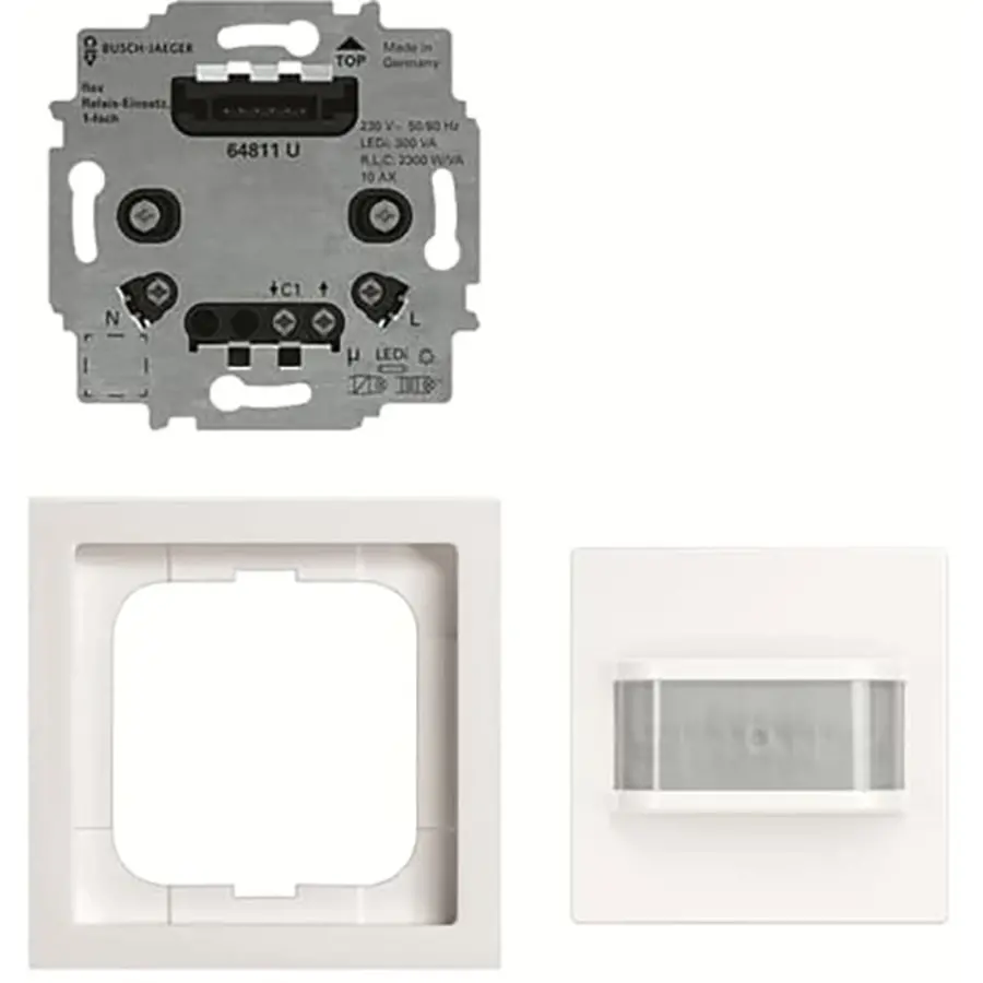 Busch-Jaeger bewegingsmelder met basic-sensor compleet Future Linear studiowit glans (64761 UJ-84)