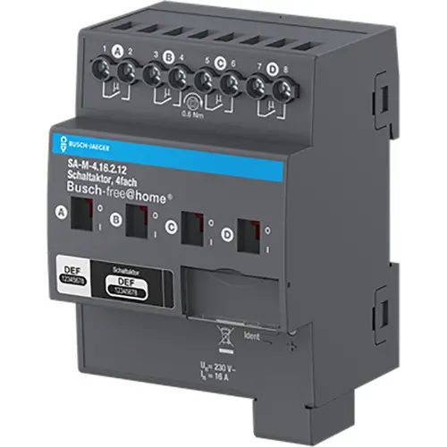 Busch-Jaeger fah schakelaktor 4 x 16a din-r (SA-M-4.16.2.12) Busch-Jaeger fah schakelaktor 4 x 16a din-r (SA-M-4.16.2.12)