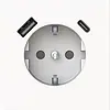 Busch-Jaeger wandcontactdoos randaarde met USB type A en C Art Linear studiowit glans (20 EUCB2USBAC-44G)