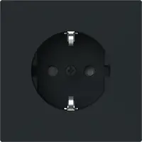 Busch-Jaeger wandcontactdoos randaarde Safety+ vlakke front Art Linear zwart mat (20 EUCB-F-45M)