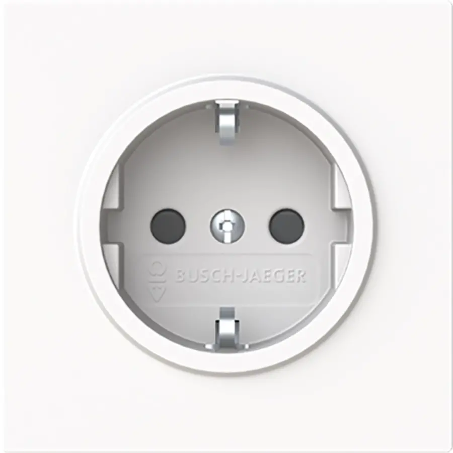 Busch-Jaeger wandcontactdoos randaarde Safety+ zonder bevestigingsklauwen Art Linear studiowit mat (20 EUCRB-44M)