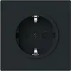 Busch-Jaeger wandcontactdoos randaarde Safety+ zonder bevestigingsklauwen Art Linear zwart mat (20 EUCRB-45M)