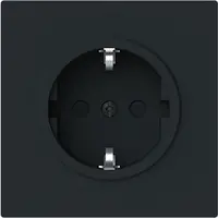 Busch-Jaeger wandcontactdoos randaarde Safety+ zonder bevestigingsklauwen Art Linear zwart mat (20 EUCRB-45M)