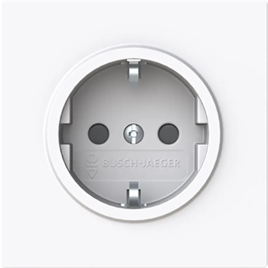 Busch-Jaeger wandcontactdoos randaarde Safety+ schroefklemmen Art Linear studiowit glans (23 EUCB-44G)