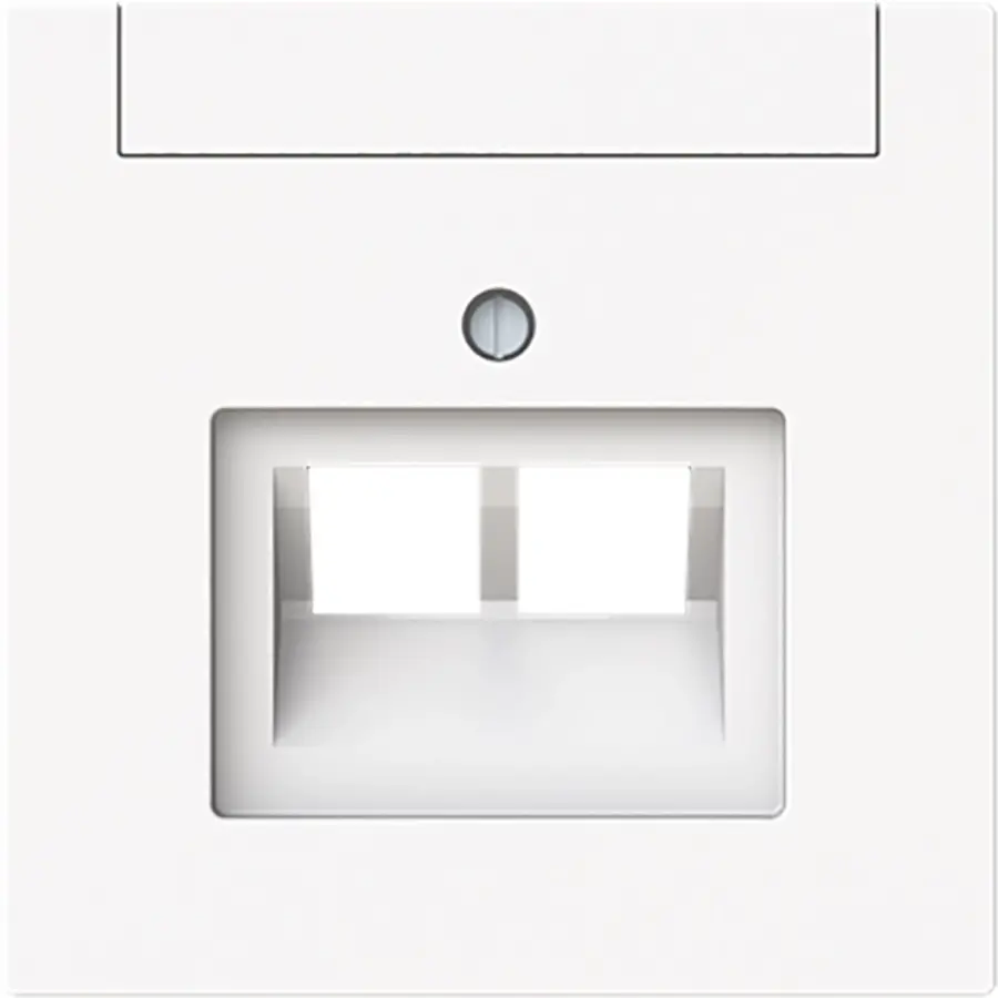 Busch-Jaeger centraalplaat RJ45 wandcontactdoos 2-voudig Art Linear studiowit mat (1803-02-44M)