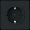 Busch-Jaeger wandcontactdoos randaarde Safety+ schroefklemmen Art Linear zwart mat (23 EUCB-45M)