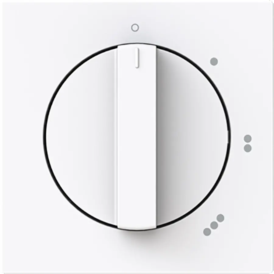 Busch-Jaeger draaiknop driestandenschakelaar met nulstand Art Linear studiowit glans (2542 DR/01-44G)