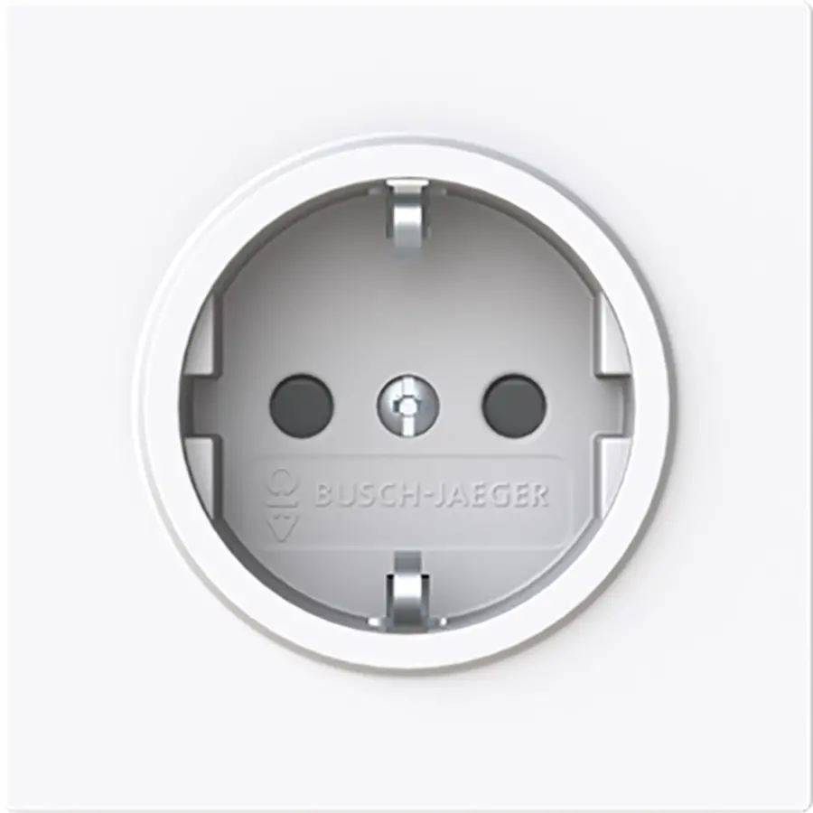 Busch-Jaeger wandcontactdoos randaarde Safety+ zonder bevestigingsklauwen Art Linear studiowit glans (20 EUCRB-44G)
