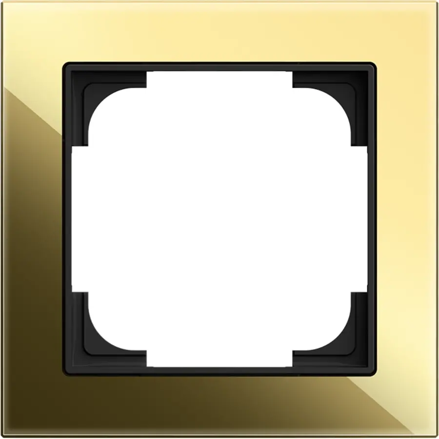 Busch-Jaeger afdekraam 1-voudig Art Linear glas zwart/goud (1721-4013)