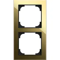 Busch-Jaeger afdekraam 2v art-glas zwart/go (1722-4013)
