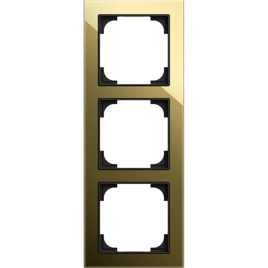 Busch-Jaeger afdekraam 3-voudig Art Linear glas zwart/goud (1723-4013)