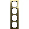Busch-Jaeger afdekraam 4v art-glas zwart/go (1724-4013)