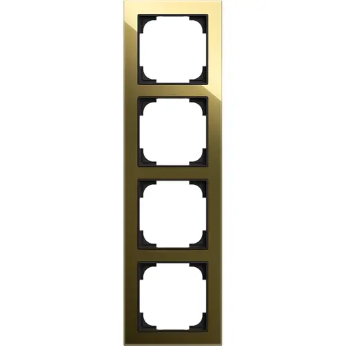 Busch-Jaeger afdekraam 4-voudig Art Linear glas zwart/goud (1724-4013) Busch-Jaeger afdekraam 4-voudig Art Linear glas zwart/goud (1724-4013)