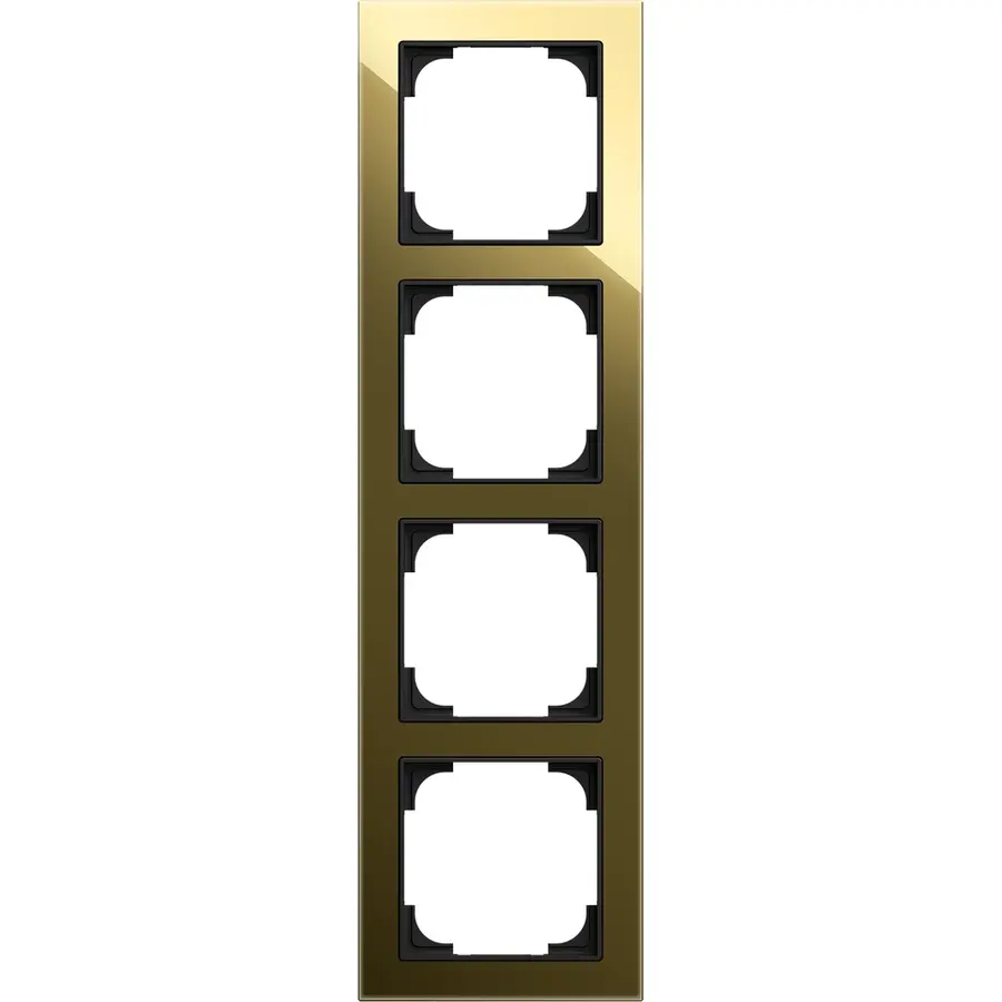 Busch-Jaeger afdekraam 4v art-glas zwart/go (1724-4013)