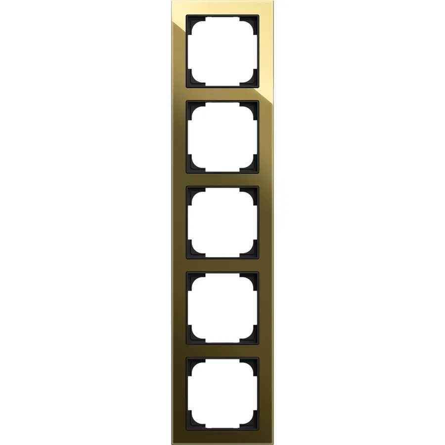 Busch-Jaeger afdekraam 5-voudig Art Linear glas zwart/goud (1725-4013)