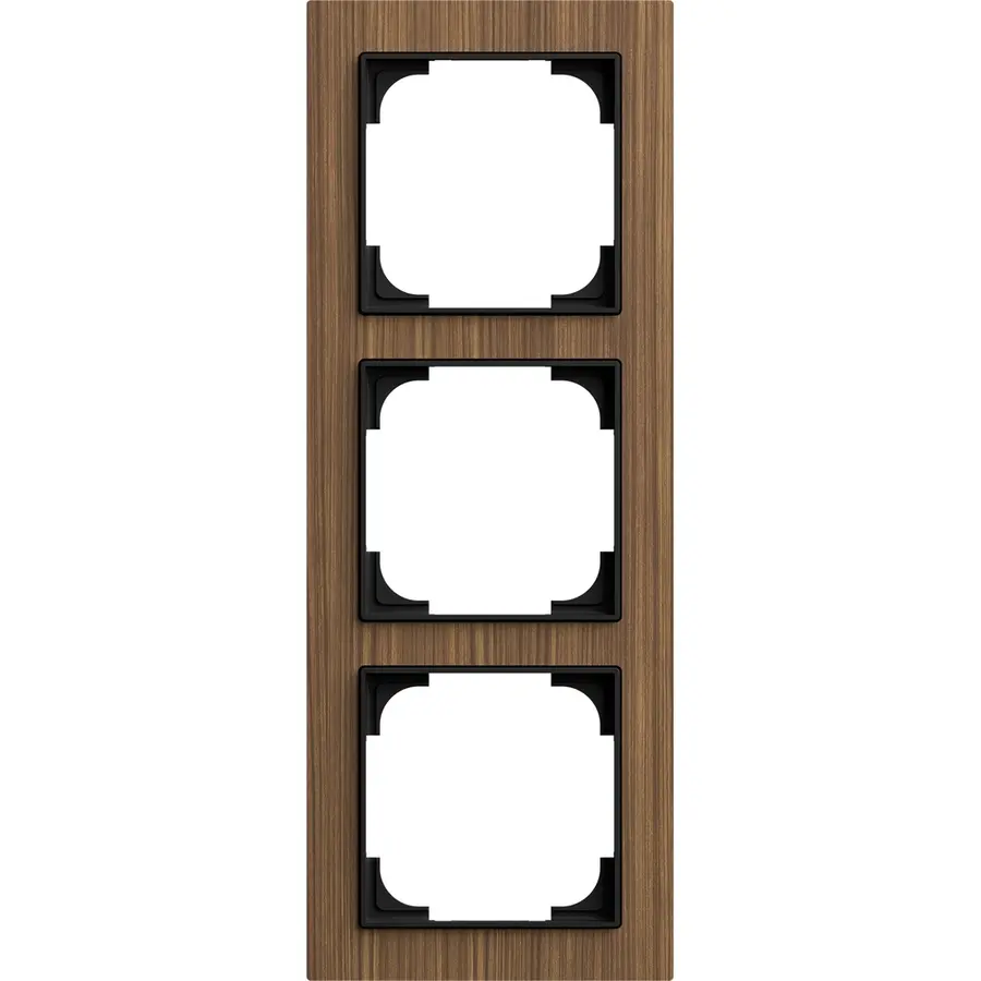 Busch-Jaeger afdekraam 3v hout walnoot (1723-4086)