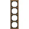 Busch-Jaeger afdekraam 4v hout walnoot (1724-4086)