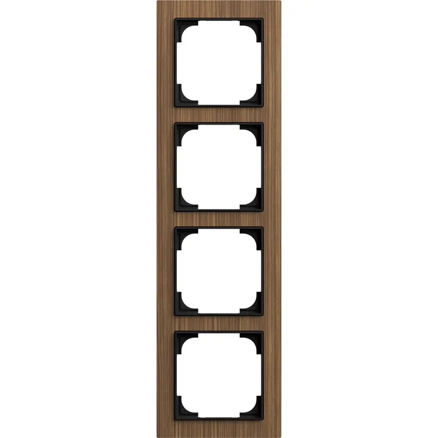 Busch-Jaeger afdekraam 4v hout walnoot (1724-4086)