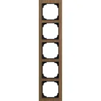 Busch-Jaeger afdekraam 5v hout walnoot (1725-4086)