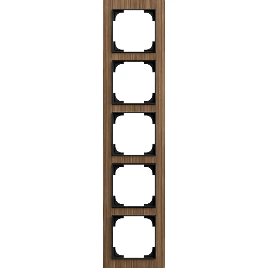 Busch-Jaeger afdekraam 5v hout walnoot (1725-4086)