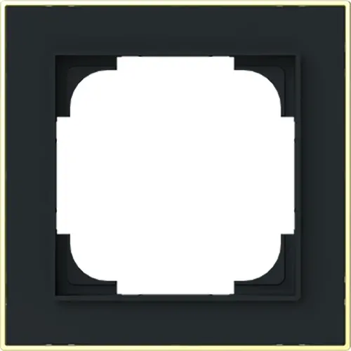 Busch-Jaeger afdekraam 1-voudig Art Linear zwart mat sierring goudkleurig (1721-453M) Busch-Jaeger afdekraam 1-voudig Art Linear zwart mat sierring goudkleurig (1721-453M)