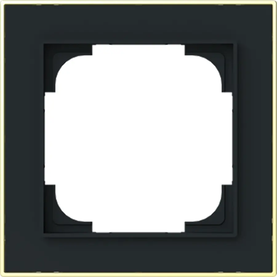 Busch-Jaeger afdekraam 1-voudig Art Linear zwart mat sierring goudkleurig (1721-453M)