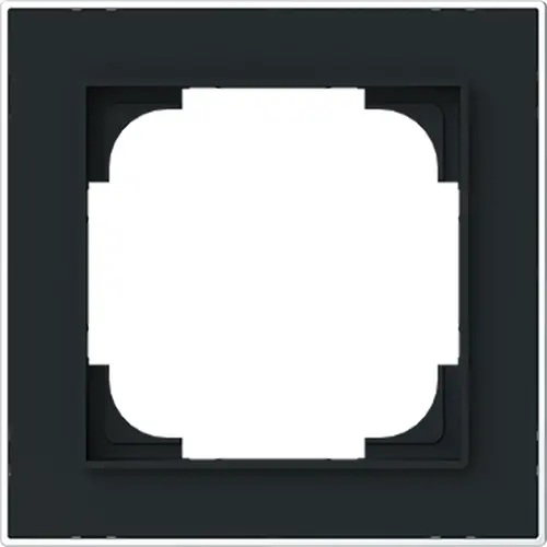 Busch-Jaeger afdekraam 1-voudig Art Linear zwart mat sierring chroom (1721-456M) Busch-Jaeger afdekraam 1-voudig Art Linear zwart mat sierring chroom (1721-456M)