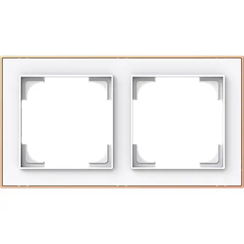 Busch-Jaeger afdekraam 2-voudig Art Linear studiowit mat sierring roségoud (1722-441M) Busch-Jaeger afdekraam 2-voudig Art Linear studiowit mat sierring roségoud (1722-441M)