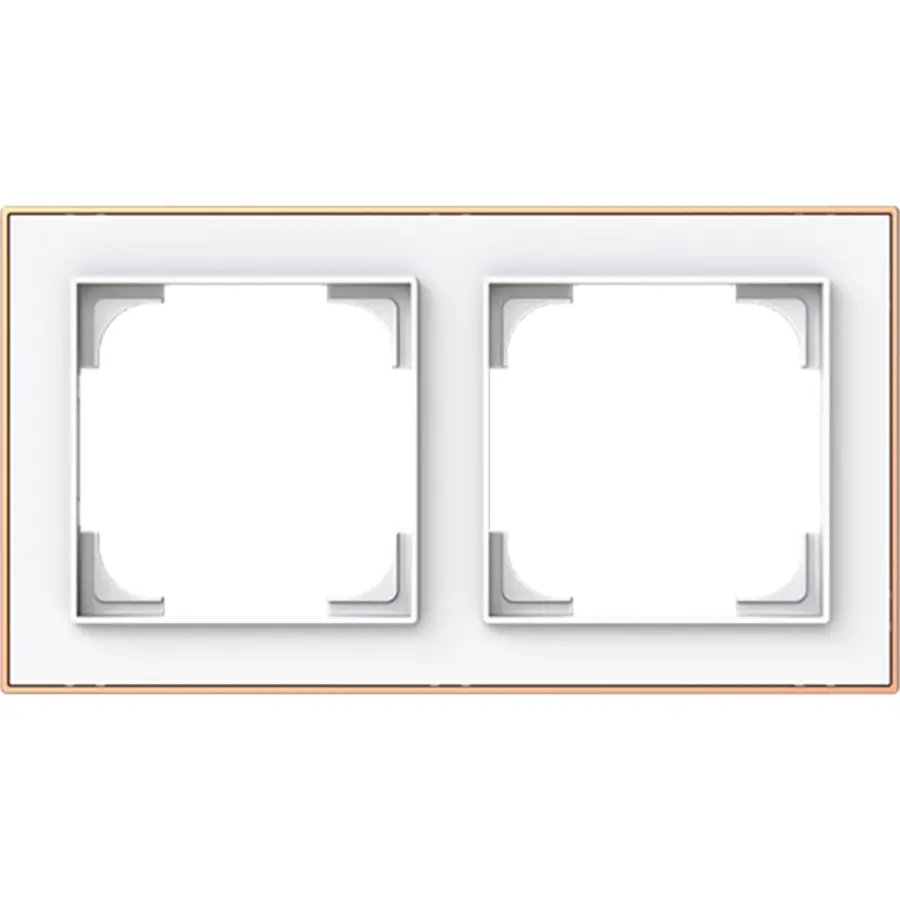 Busch-Jaeger afdekraam 2v mwt/ros goud (1722-441M)