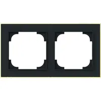 Busch-Jaeger afdekraam 2-voudig Art Linear zwart mat sierring goudkleurig (1722-453M)