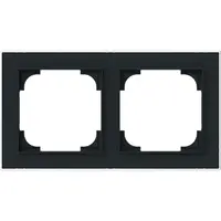 Busch-Jaeger afdekraam 2-voudig Art Linear zwart mat sierring chroom (1722-456M)