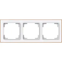 Busch-Jaeger afdekraam 3-voudig Art Linear studiowit mat sierring roségoud (1723-441M)