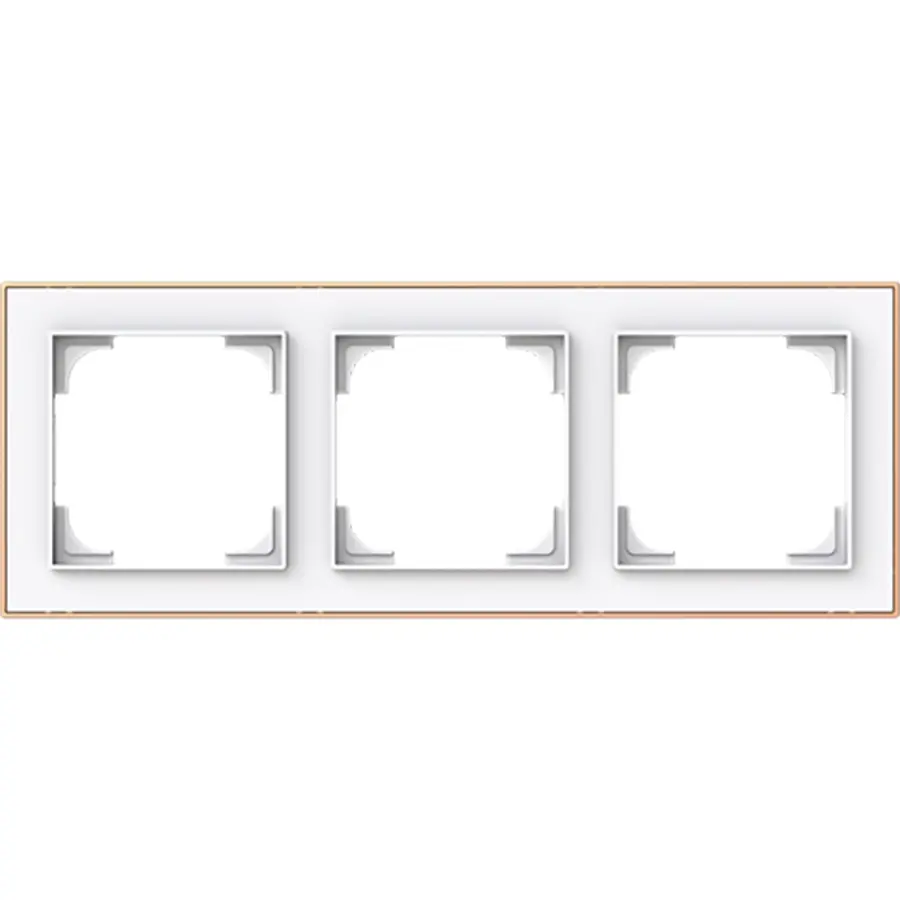Busch-Jaeger afdekraam 3-voudig Art Linear studiowit mat sierring roségoud (1723-441M)