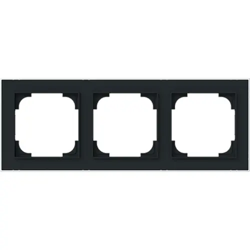 Busch-Jaeger afdekraam 3-voudig Art Linear zwart mat sierring chroom (1723-456M) Busch-Jaeger afdekraam 3-voudig Art Linear zwart mat sierring chroom (1723-456M)