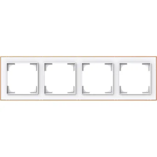 Busch-Jaeger afdekraam 4-voudig Art Linear studiowit mat sierring roségoud (1724-441M) Busch-Jaeger afdekraam 4-voudig Art Linear studiowit mat sierring roségoud (1724-441M)