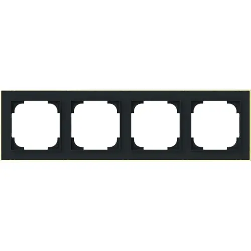 Busch-Jaeger afdekraam 4-voudig Art Linear zwart mat sierring goudkleurig (1724-453M) Busch-Jaeger afdekraam 4-voudig Art Linear zwart mat sierring goudkleurig (1724-453M)