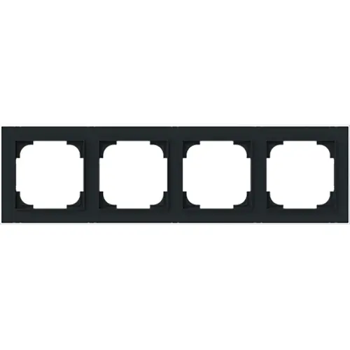 Busch-Jaeger afdekraam 4-voudig Art Linear zwart mat sierring chroom (1724-456M) Busch-Jaeger afdekraam 4-voudig Art Linear zwart mat sierring chroom (1724-456M)