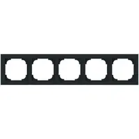 Busch-Jaeger afdekraam 5-voudig Art Linear zwart mat sierring chroom (1725-456M)