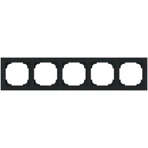 Busch-Jaeger afdekraam 5-voudig Art Linear zwart mat sierring chroom (1725-456M) Busch-Jaeger afdekraam 5-voudig Art Linear zwart mat sierring chroom (1725-456M)