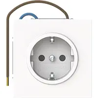 Busch-Jaeger wandcontactdoos randaarde Safety+ met oriëntatieverlichting Art Linear studiowit mat (20 EUCBLI-44M)