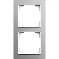 Busch-Jaeger afdekraam 2-voudig Art Linear aluzilver (1722-4073)