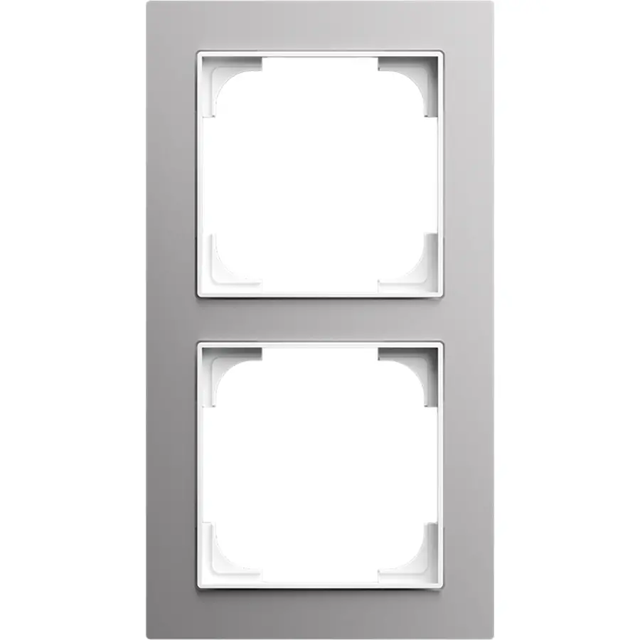 Busch-Jaeger afdekraam 2-voudig Art Linear aluzilver (1722-4073)