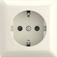 Busch-Jaeger wandcontactdoos randaarde Safety+ opbouw Balance AP creme (20 EAPBJ-522)