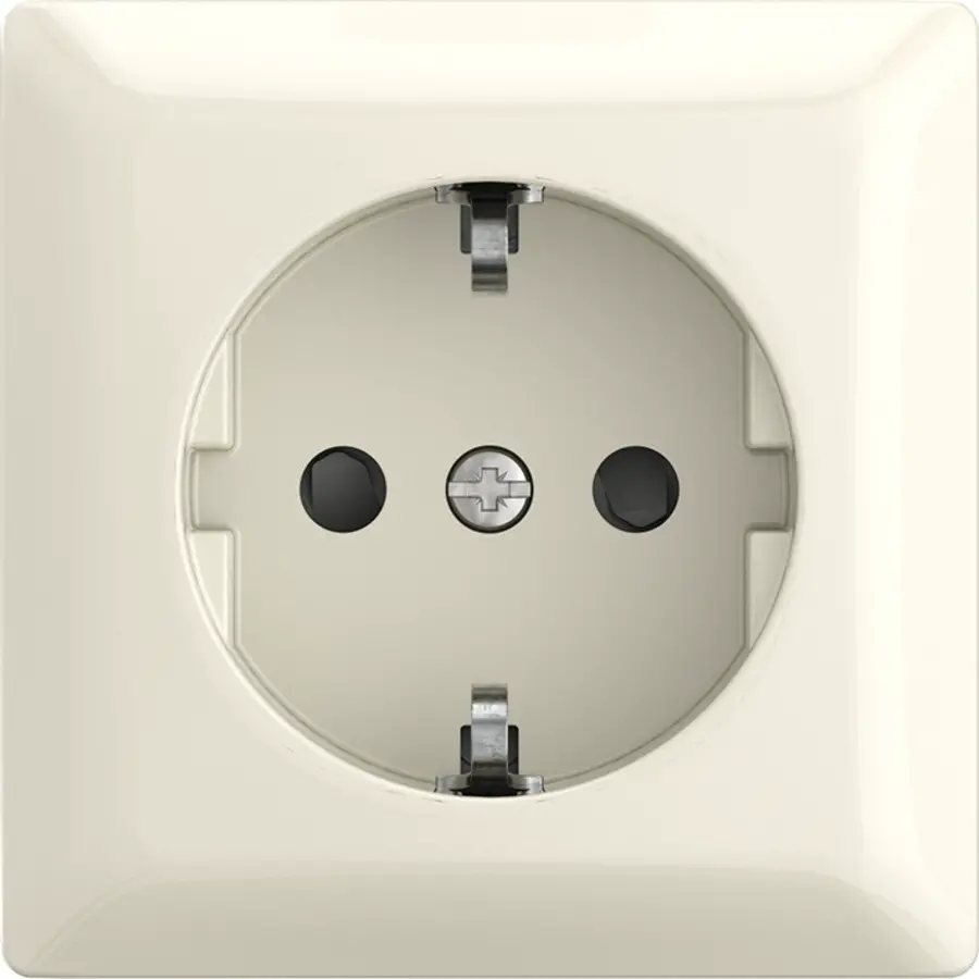 Busch-Jaeger wandcontactdoos randaarde Safety+ opbouw Balance AP creme (20 EAPBJ-522)